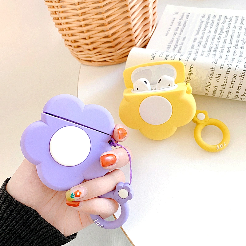 Custom For airpod cases 2023 silicone protective cover flower earphone case colorful sun flower for airpod case