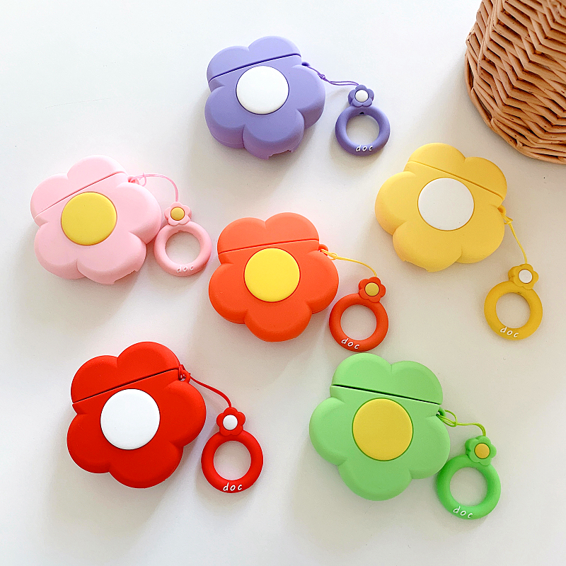 Custom For airpod cases 2023 silicone protective cover flower earphone case colorful sun flower for airpod case